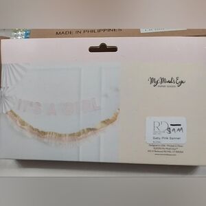 Baby Pink 'It's a Girl' Banner